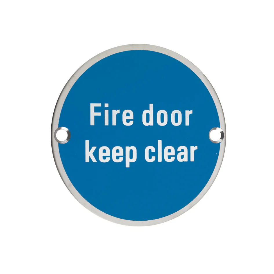 Signage - Fire Door Keep Clear - 76mm dia - Image 2