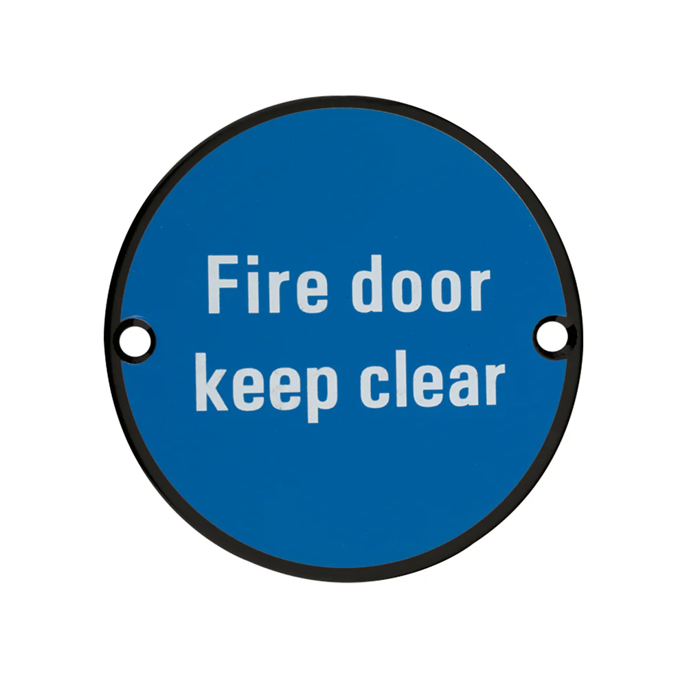 Signage - Fire Door Keep Clear - 76mm dia - Image 6
