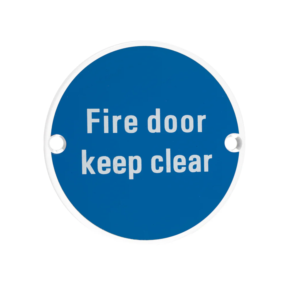 Signage - Fire Door Keep Clear - 76mm dia - Image 8