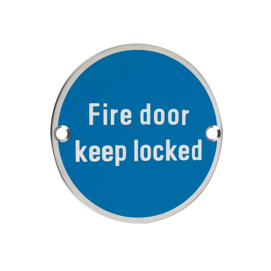 Signage - Fire Door Keep Locked - 76mm dia - Image 9