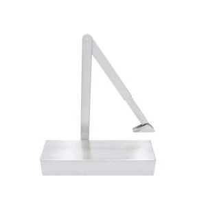 Size 2-5 Door Closer c/w Back Check & Delayed Action - Satin Nickel Flat Arm (P.A Bracket Inc) SSS Cover