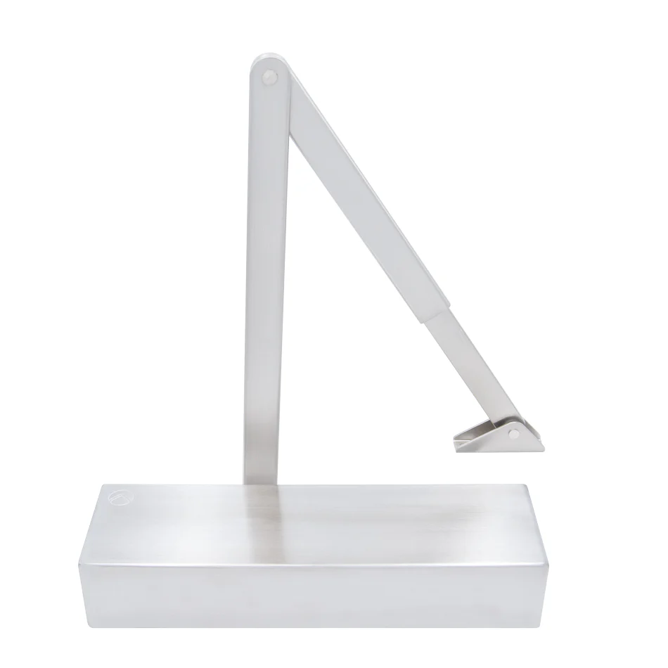 Size 2-5 Door Closer c/w Back Check & Delayed Action - Satin Nickel Flat Arm (P.A Bracket Inc) SSS Cover - Image 2
