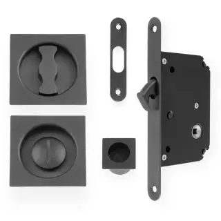 Sliding Door Lock Set - Square Roses - Radius Forend & Strike - Image 5
