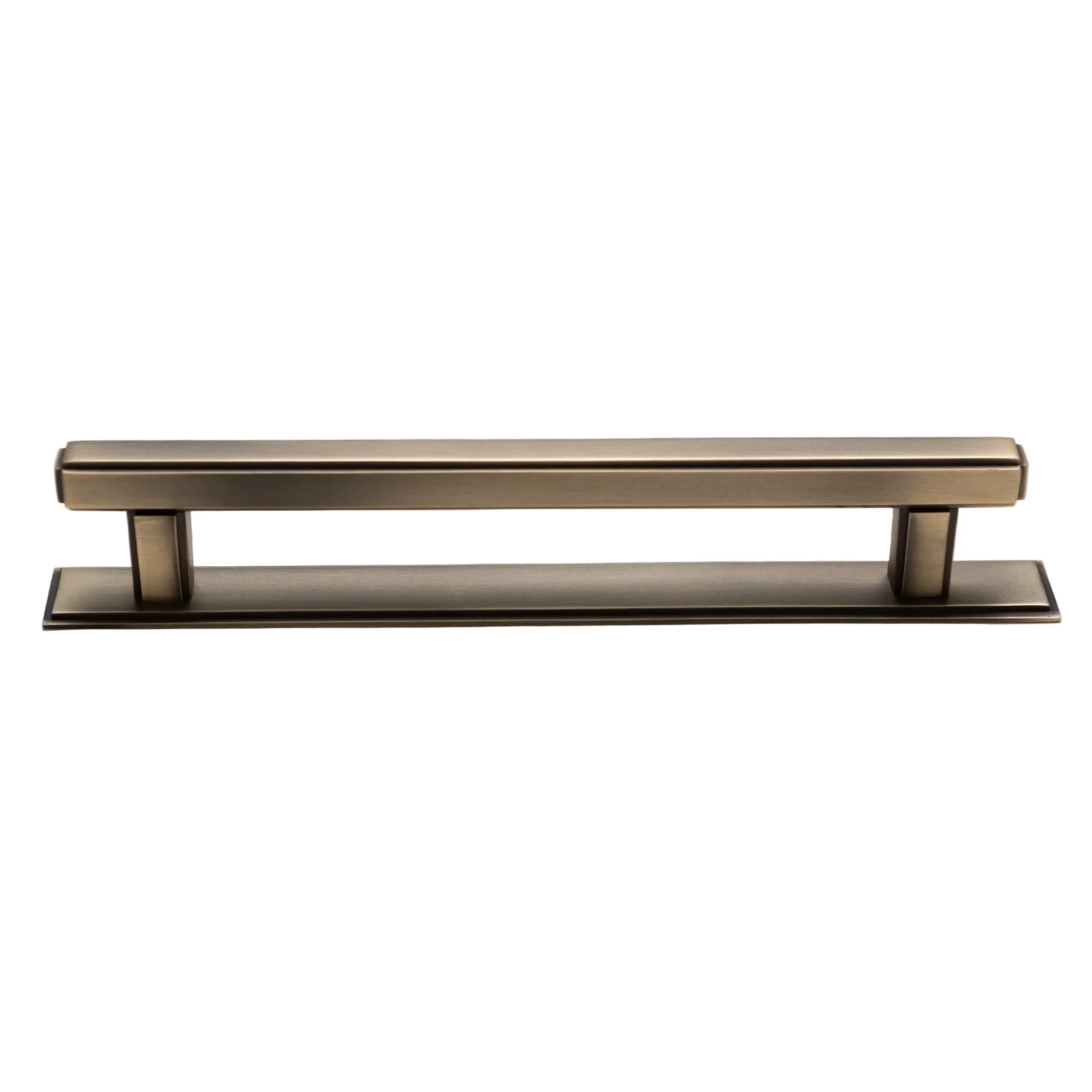 Solid Brass Art Deco Kitchen Pull Handles & Knobs with Backplates - Antique Brass Finish - Image 4