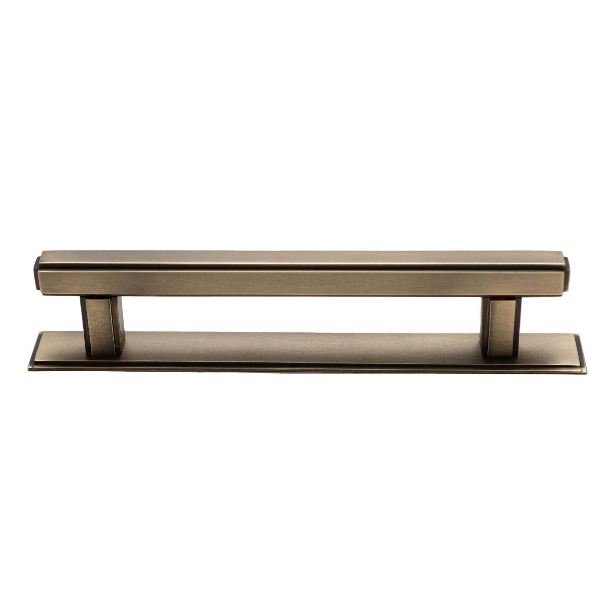 Solid Brass Art Deco Kitchen Pull Handles & Knobs with Backplates - Antique Brass Finish - Image 7
