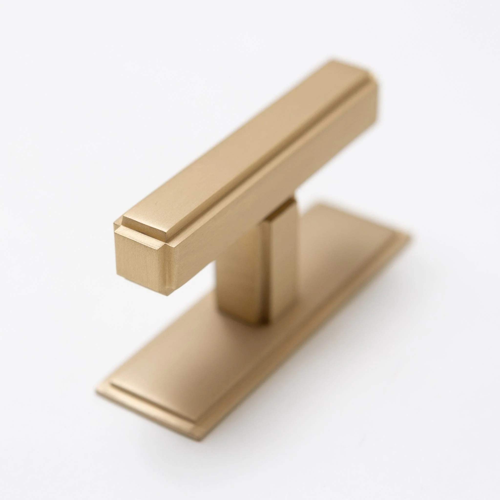 Solid Brass Art Deco Kitchen Pull Handles & Knobs With Backplates - Satin Brass Finish - Image 11