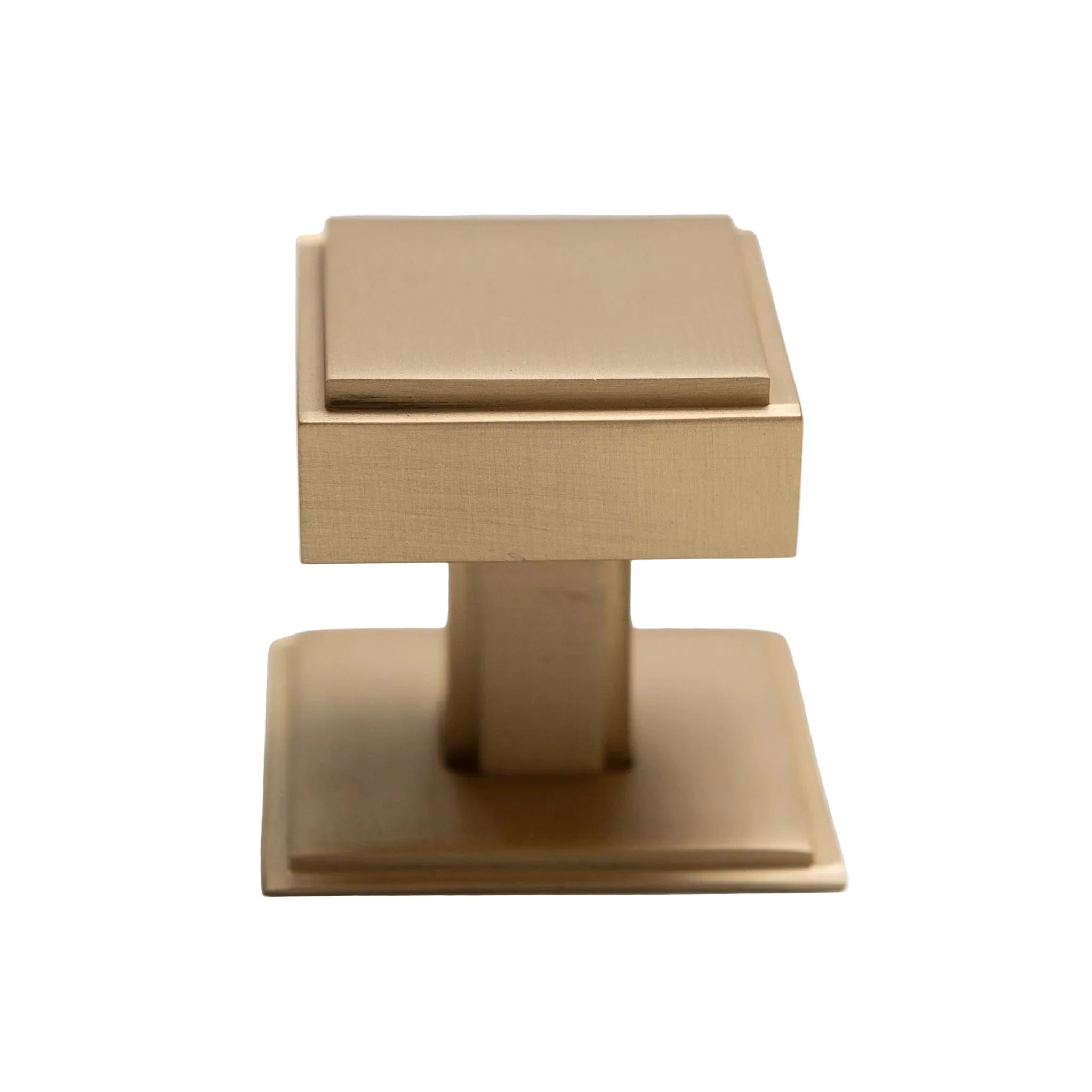 Solid Brass Art Deco Kitchen Pull Handles & Knobs With Backplates - Satin Brass Finish - Image 13