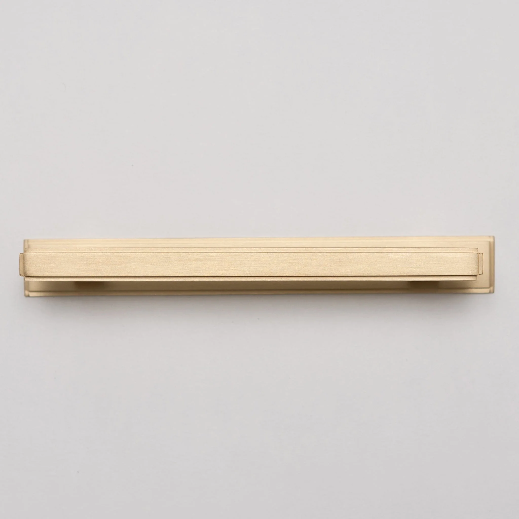 Solid Brass Art Deco Kitchen Pull Handles & Knobs With Backplates - Satin Brass Finish - Image 6