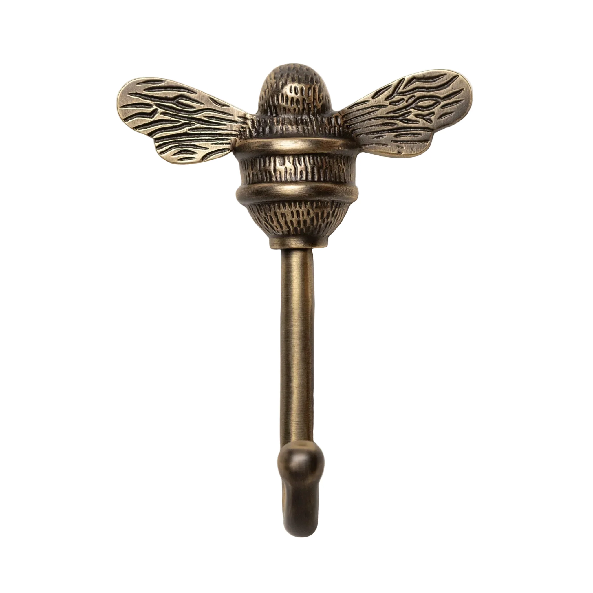 Solid Brass bee Coat Hook - Antique Brass Finish
