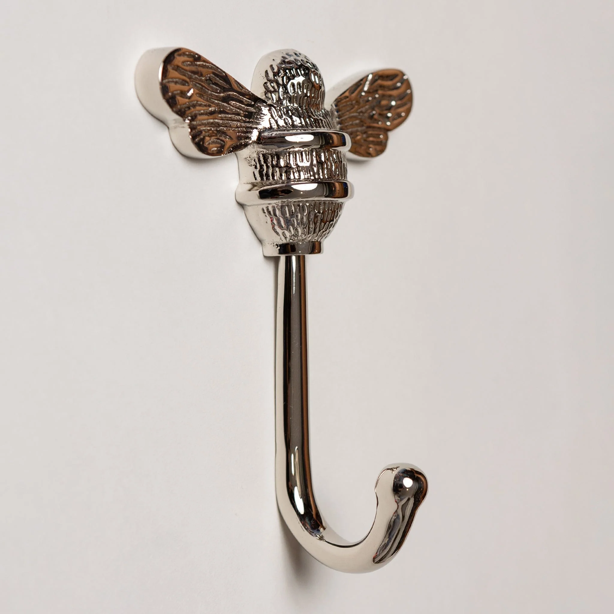 Solid Brass bee Coat Hook - Nickel Finish - Image 2