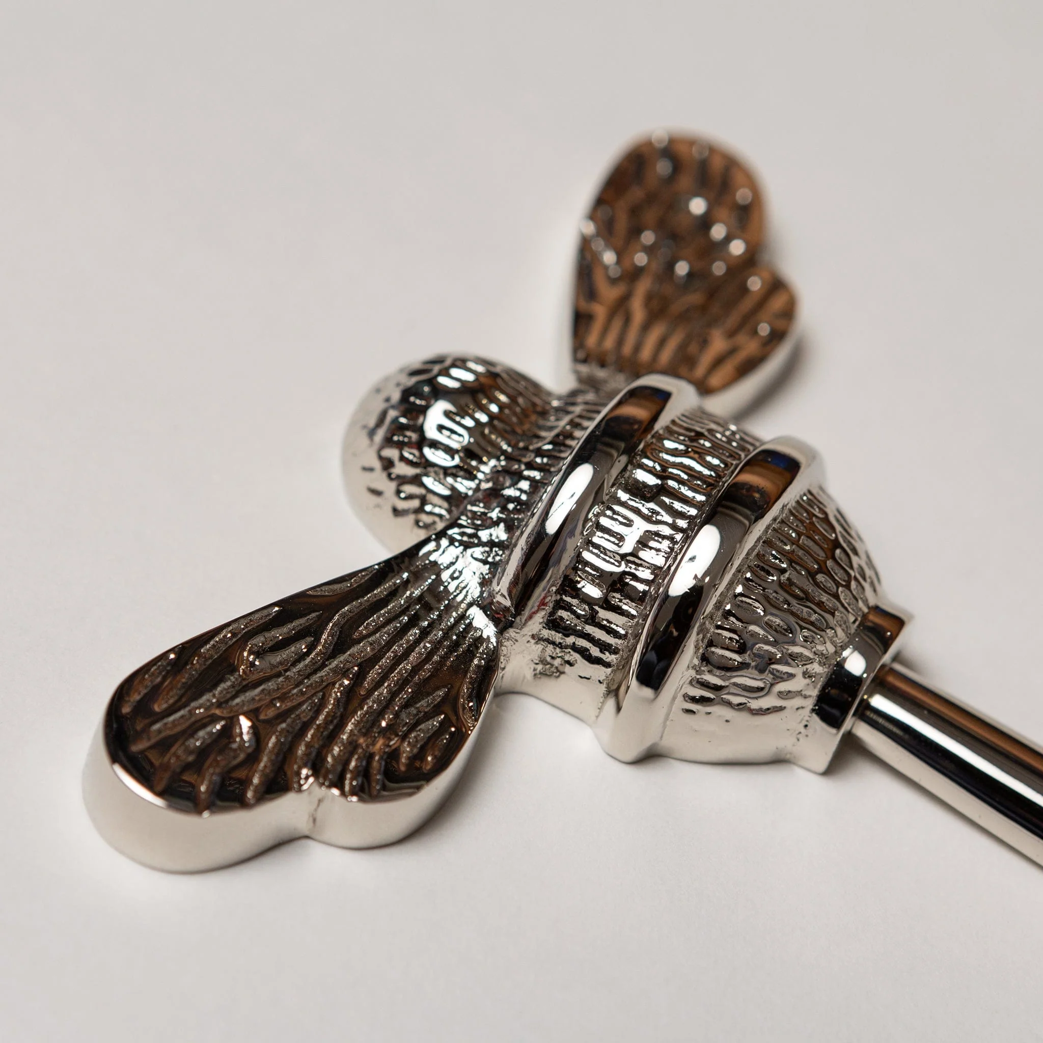 Solid Brass bee Coat Hook - Nickel Finish - Image 3