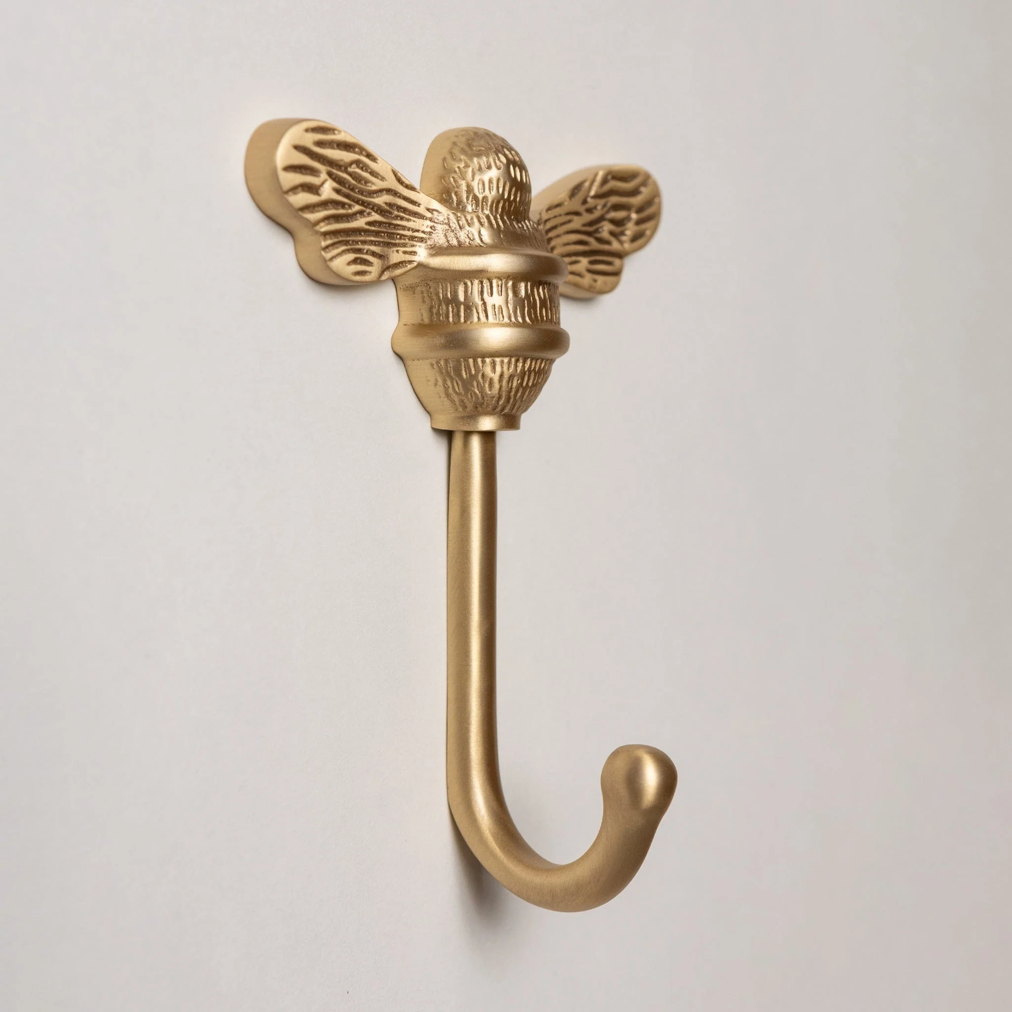 Solid Brass bee Coat Hook - Satin Brass Finish - Image 2