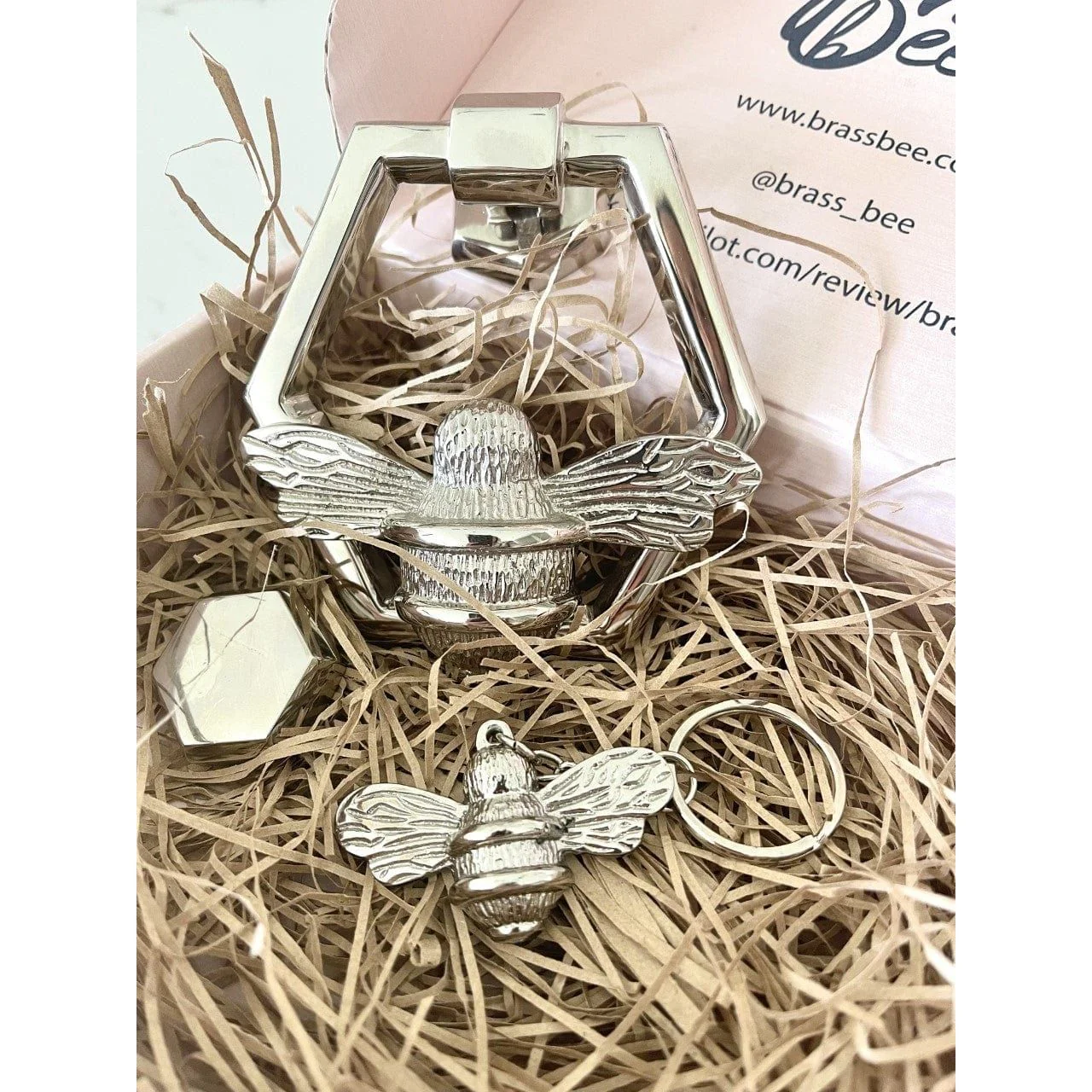 Brass bee Bumblebee Keyring | Double Sided - Image 4