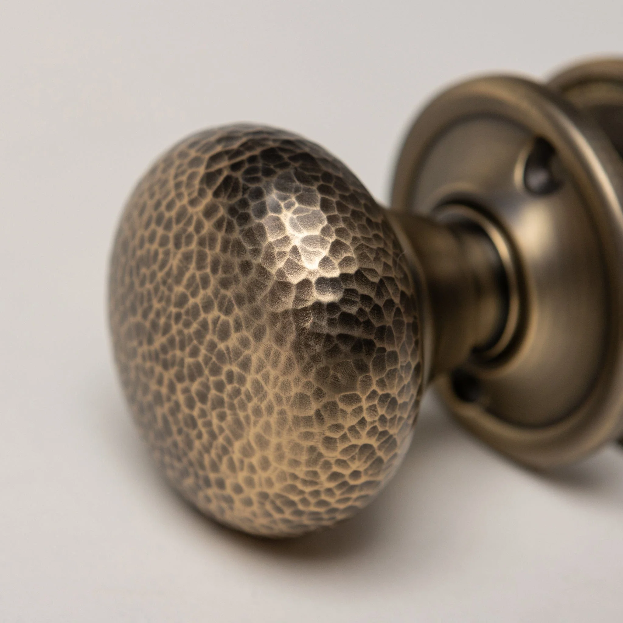 Solid Brass Door Knobs - Hammered Antique Brass (Pair) | Thumbturns & Latches - Image 4