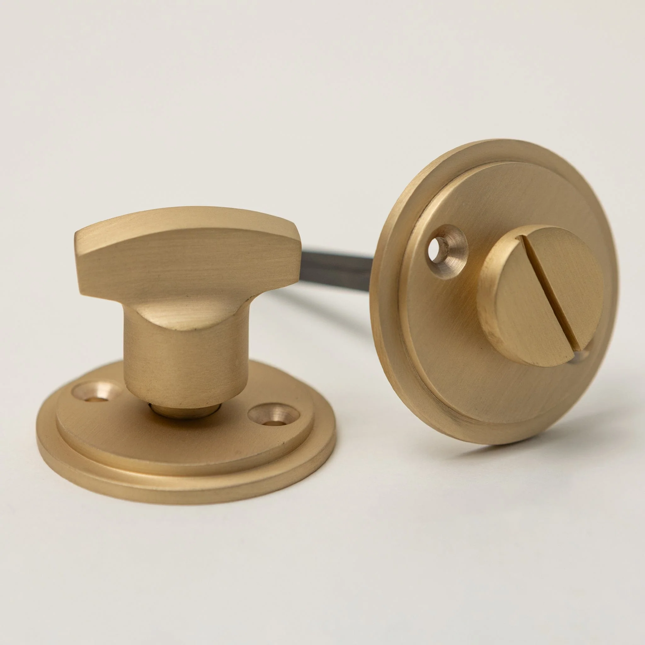 Solid Brass Door Knobs - Ringed Satin Brass (Pair) | Thumbturns & Latches - Image 8