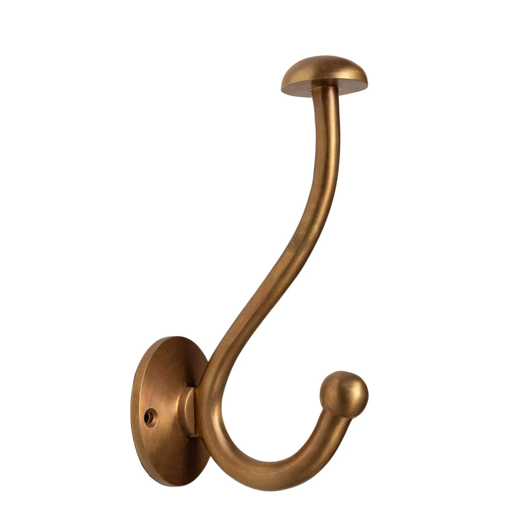 Solid Brass mushroom Coat Hook - Antique Brass Finish