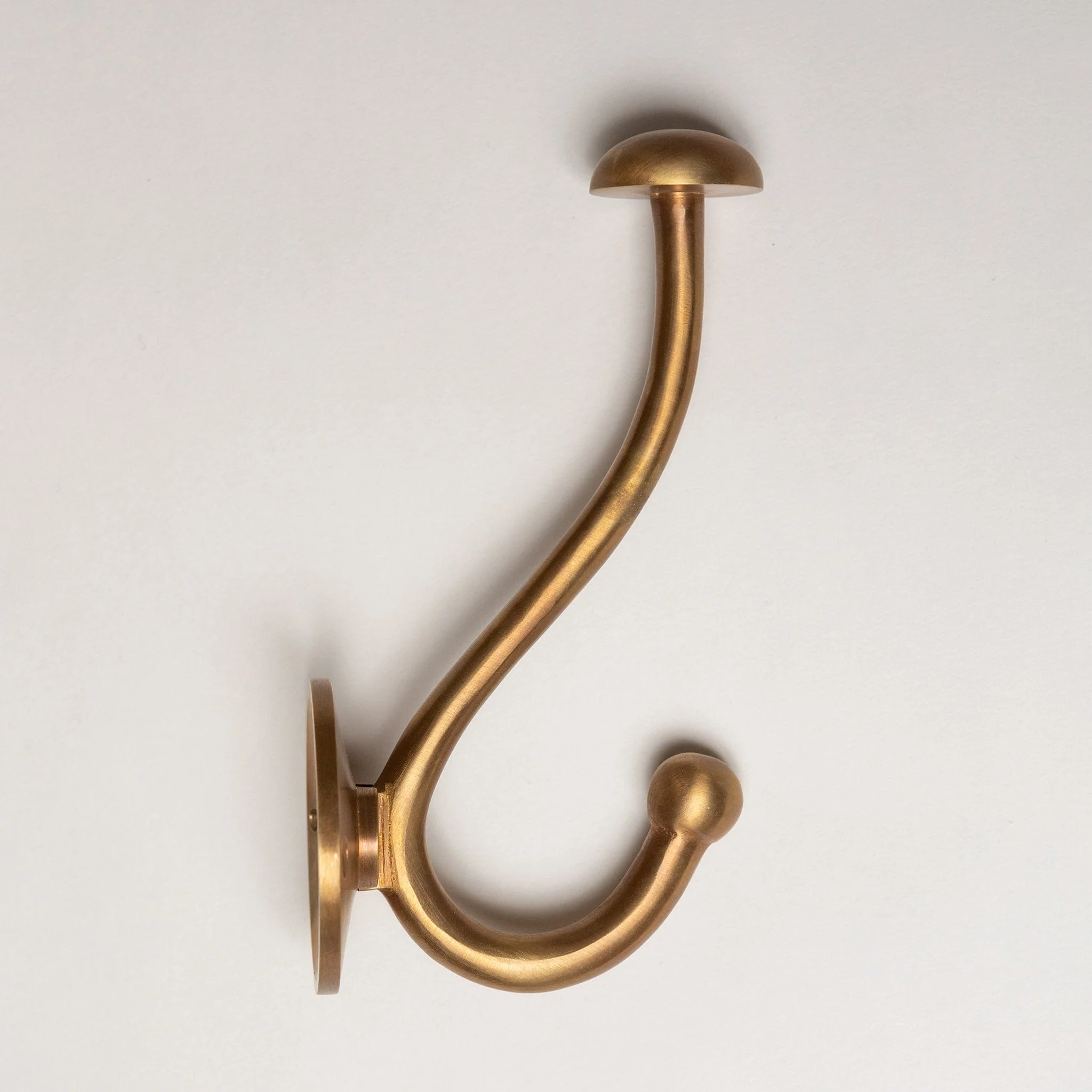 Solid Brass mushroom Coat Hook - Antique Brass Finish - Image 3