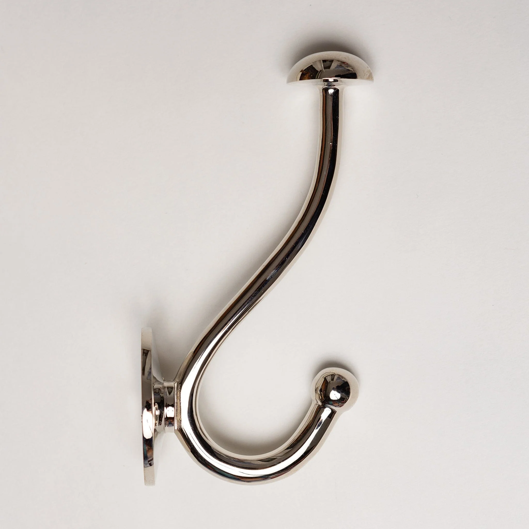 Solid Brass Mushroom Coat Hook - Nickel Finish - Image 3