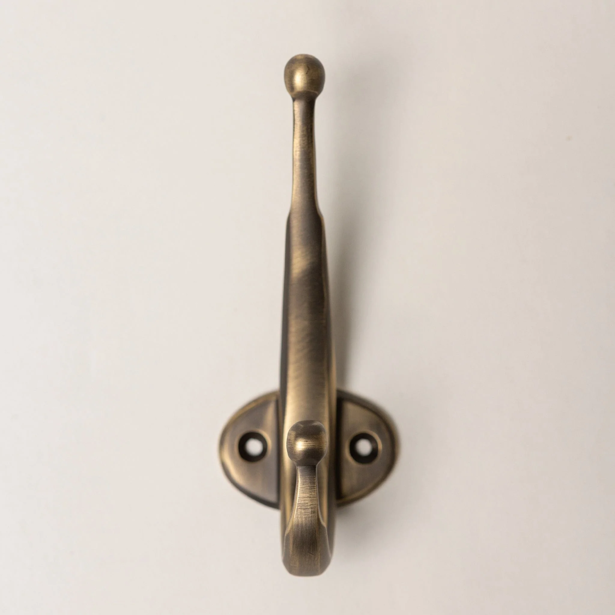 Solid Brass oval Coat Hook - Antique Brass Finish - Image 2