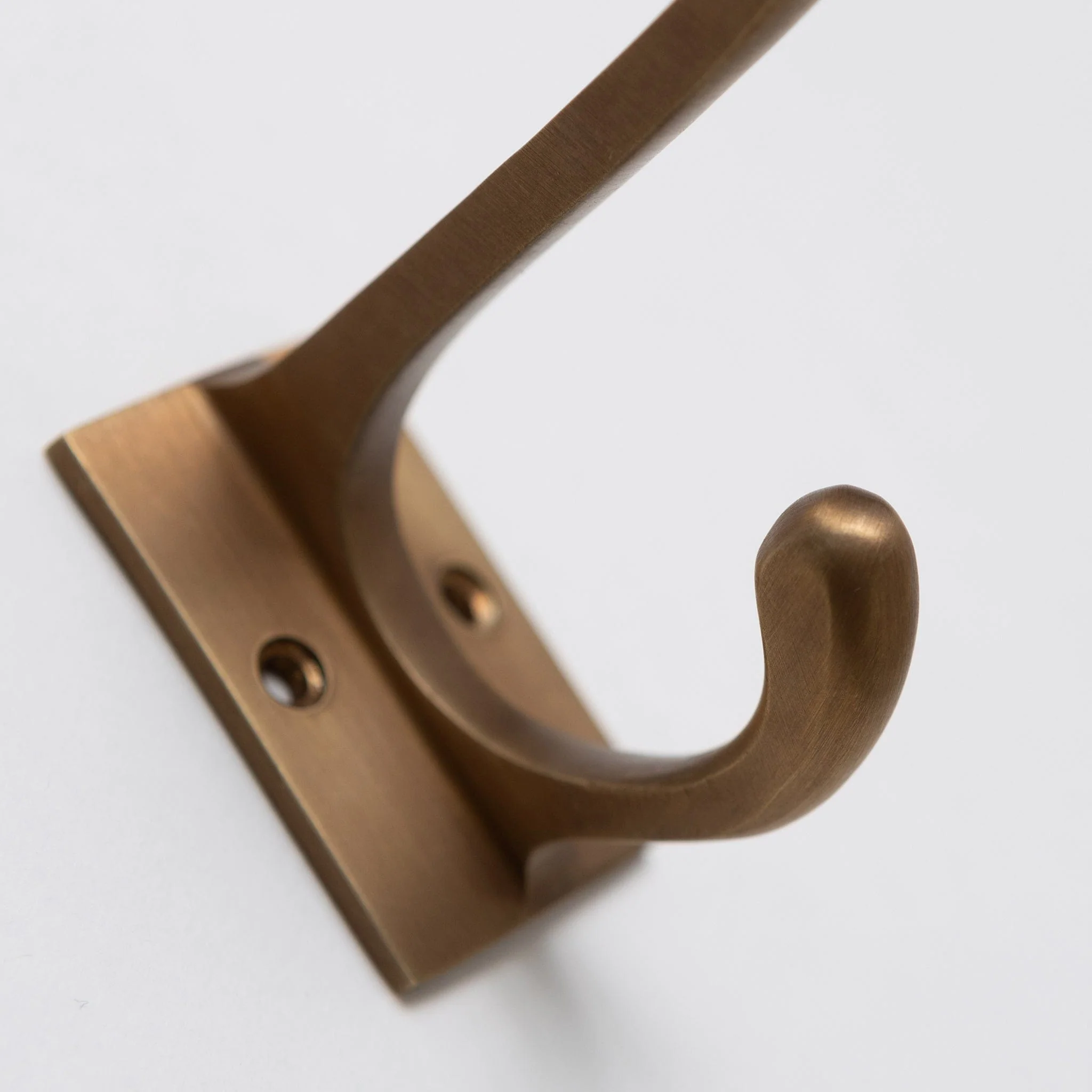 Solid Brass Square Coat Hook - Antique Brass Finish - Image 2