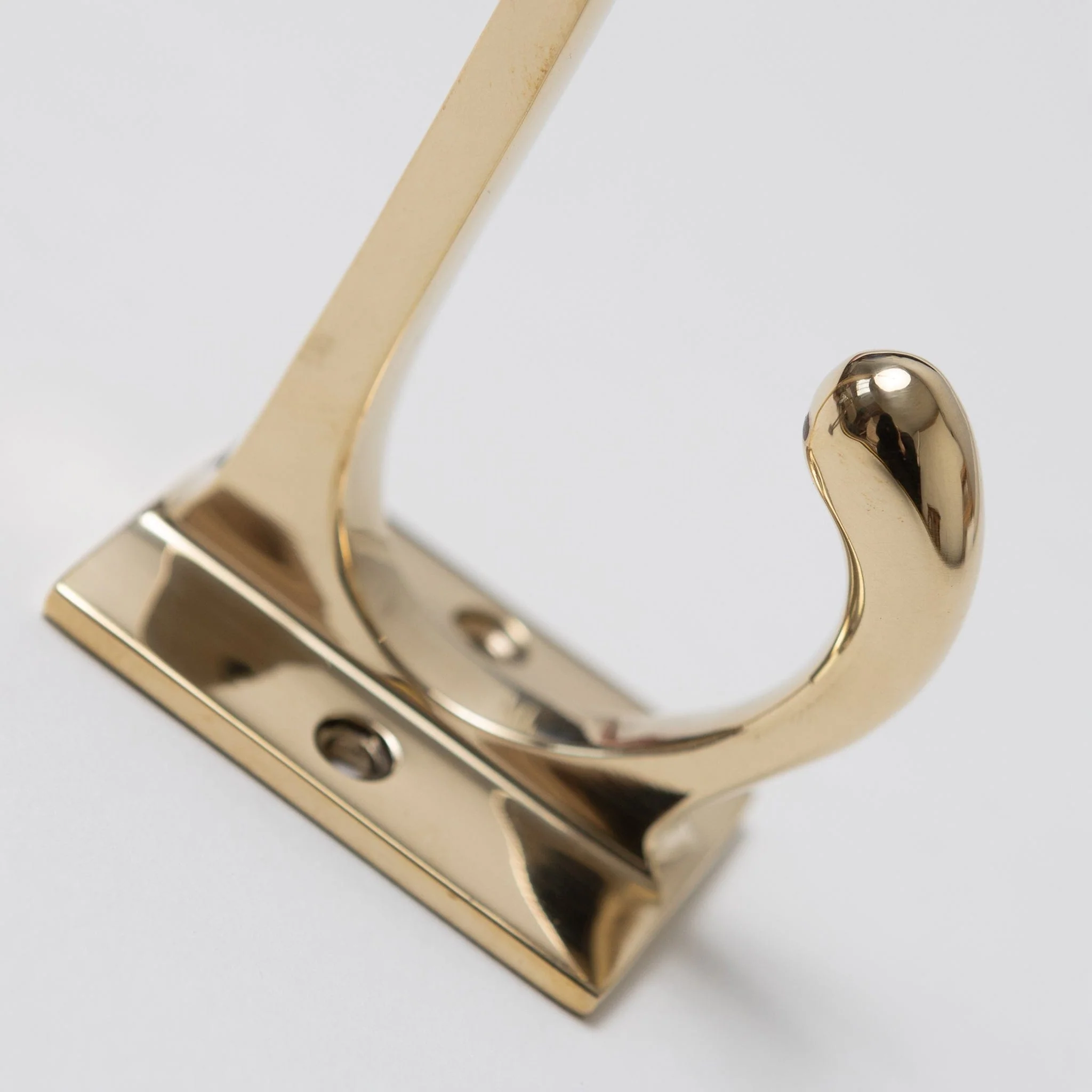 Solid Brass Square Coat Hook - Brass Finish - Image 2