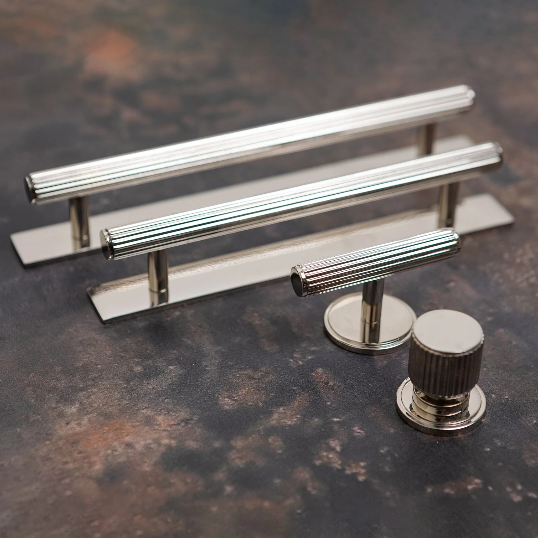 Brass Bee Knurled Cabinet-Handle Backplate — 160mm Polished Nickel (Spare/Accessory) - Image 32
