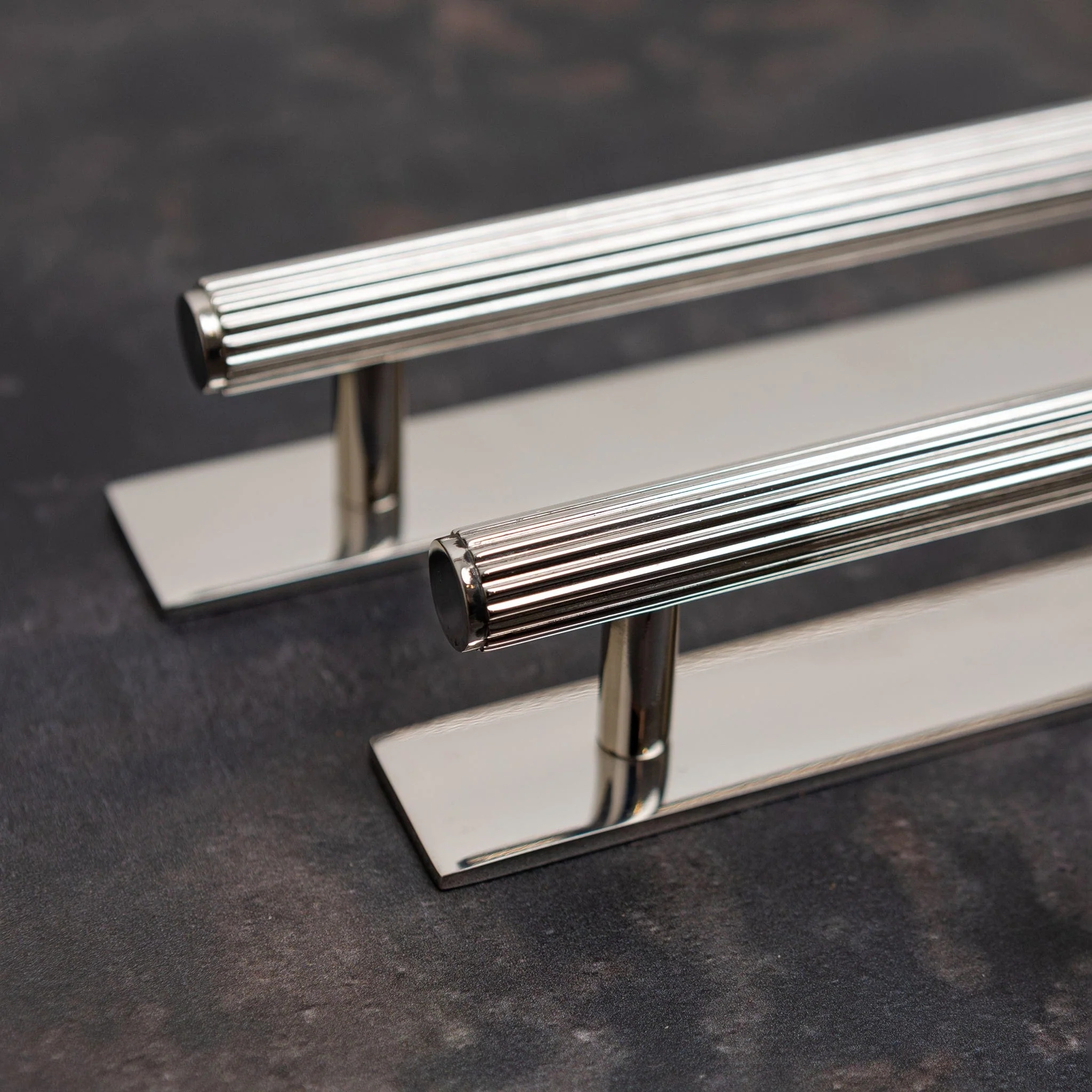 Brass Bee Knurled Cabinet-Handle Backplate — 160mm Polished Nickel (Spare/Accessory) - Image 5
