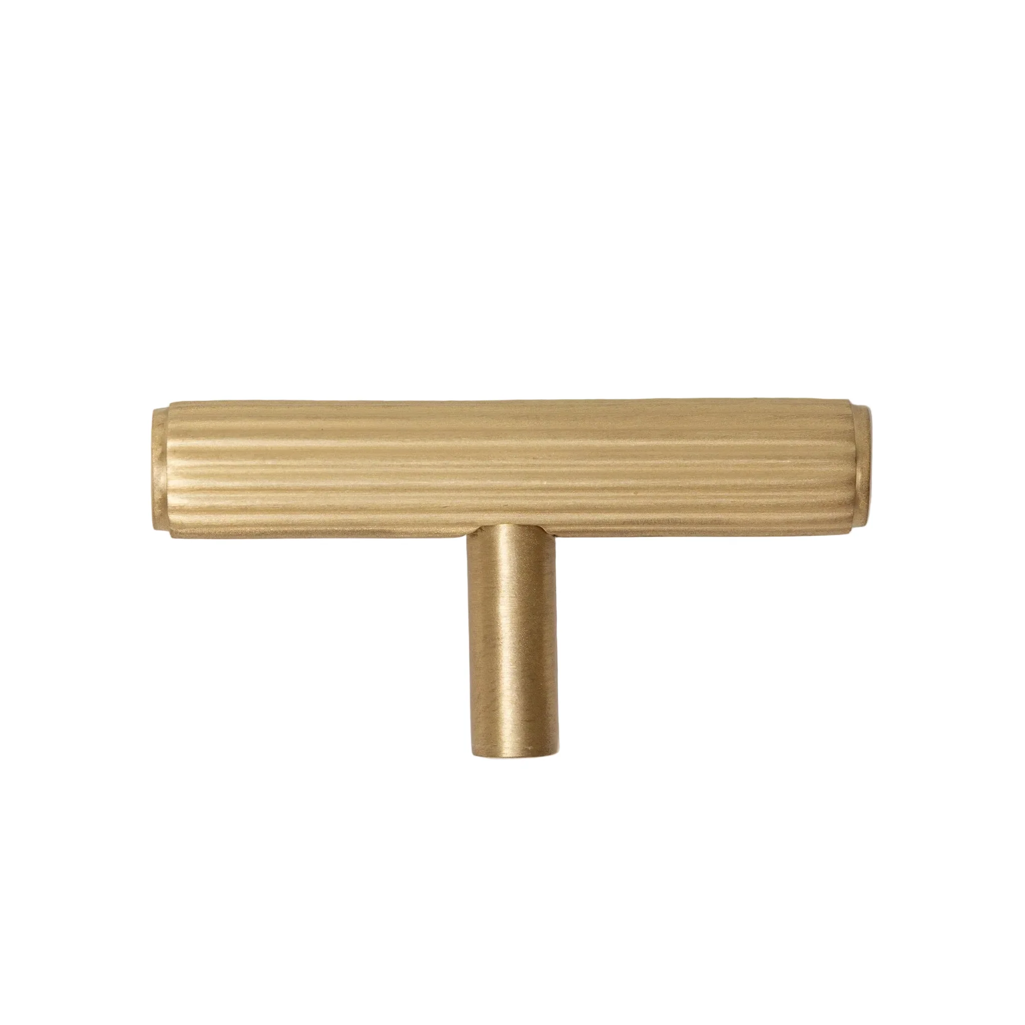 Solid Brass Straight Knurled Kitchen Pull Handles & Knobs - Satin Brass Finish - Image 10