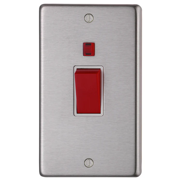 Stainless steel 45Amp Switch With Neon Indicator - Satin Stainless Steel - Image 2