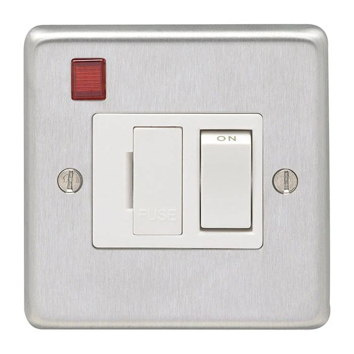 Stainless steel Switched Fuse Spur - Satin Stainless Steel