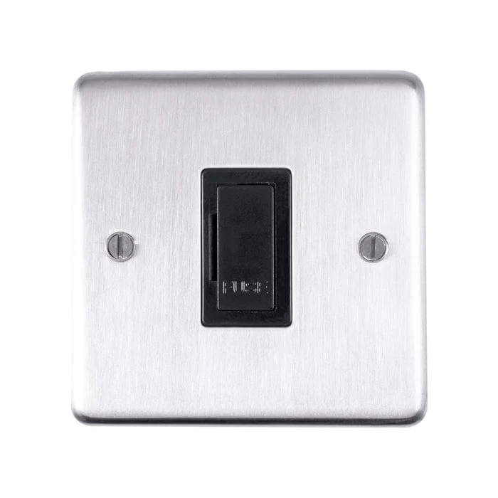 Stainless steel Unswitched Fuse Spur - Satin Stainless Steel