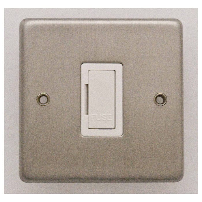 Stainless steel Unswitched Fuse Spur - Satin Stainless Steel