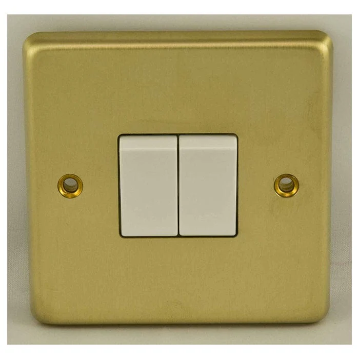 Stainless steel 2 Gang Switch - Satin Brass