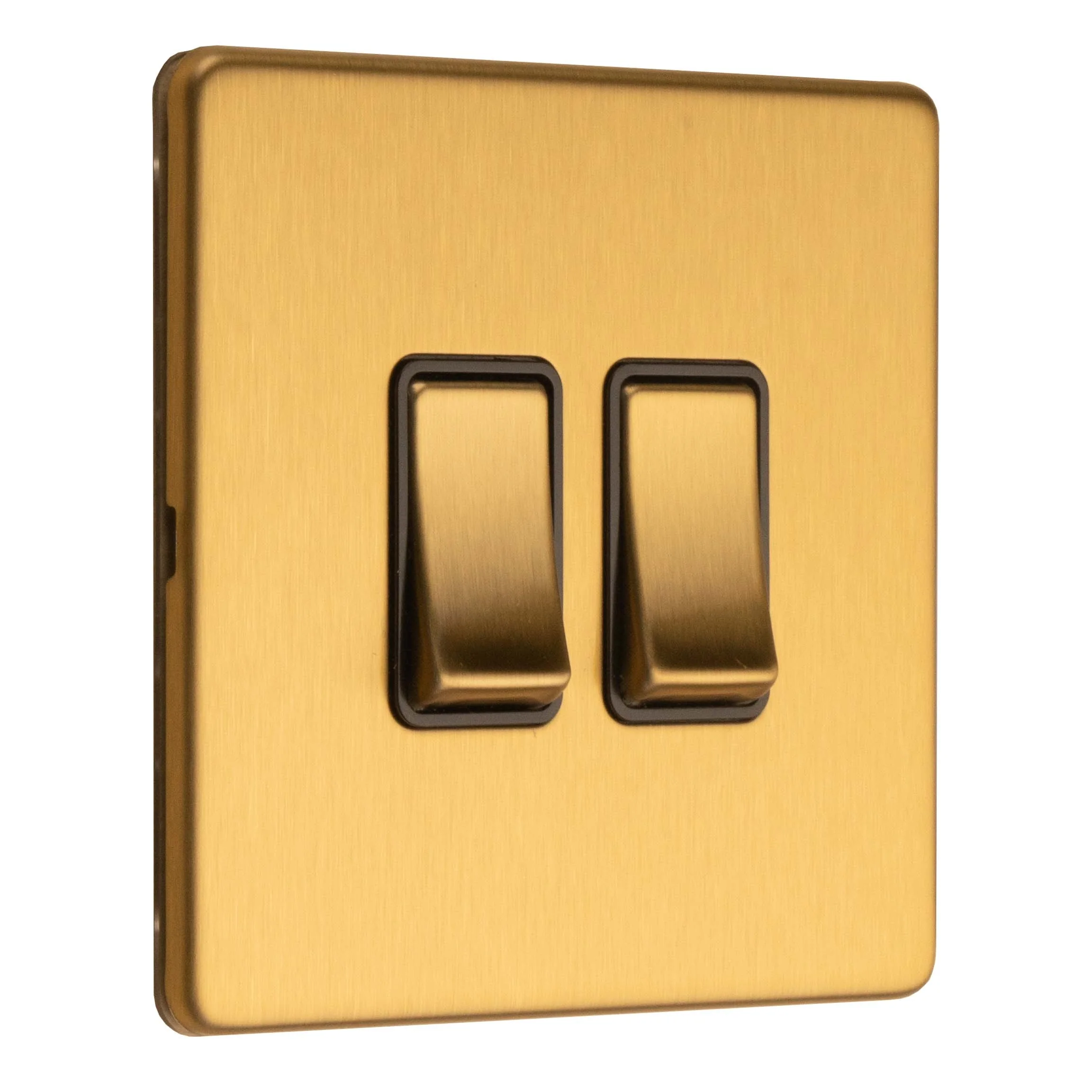 Stainless steel 2 Gang Switch - Satin Brass - Image 5