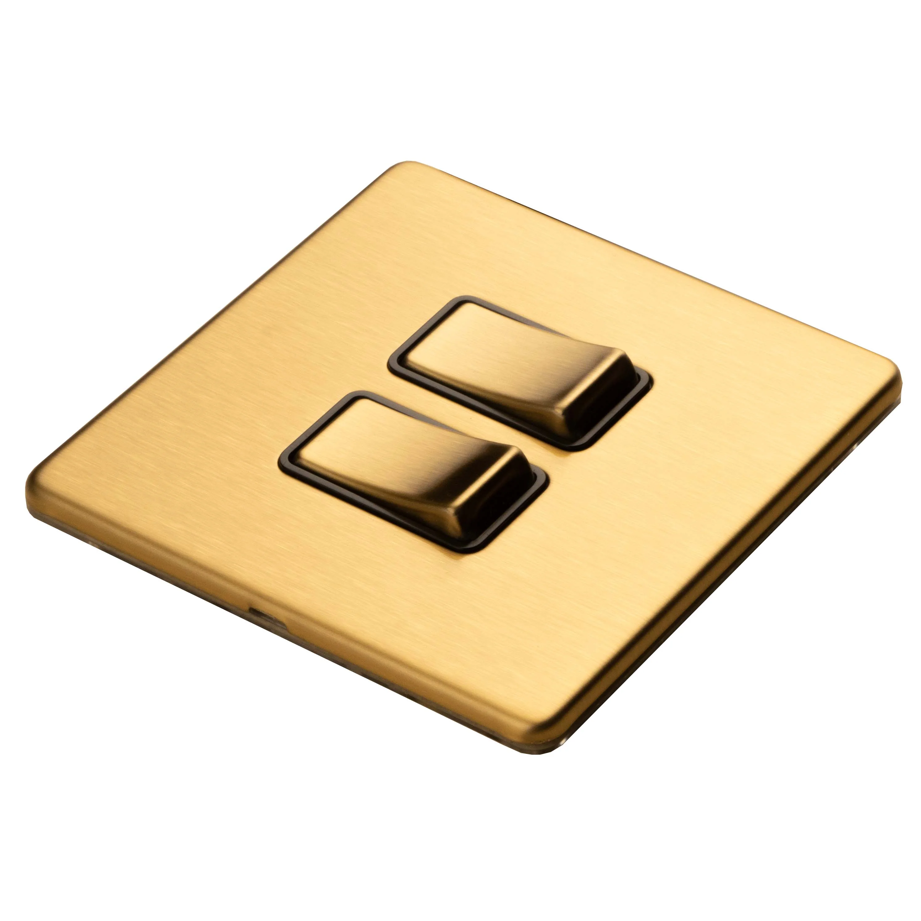 Stainless steel 2 Gang Switch - Satin Brass - Image 7
