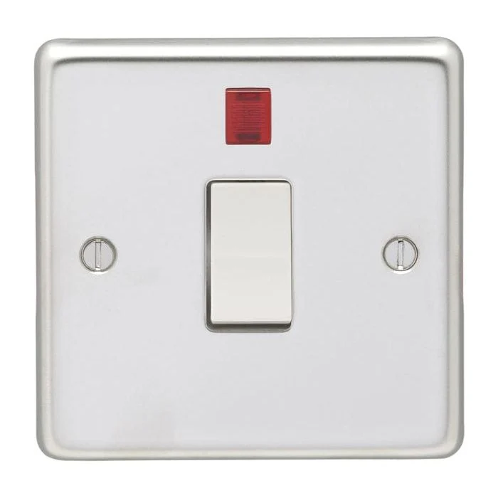 Stainless steel 20Amp Switch With Neon Indicator - Polished Stainless Steel