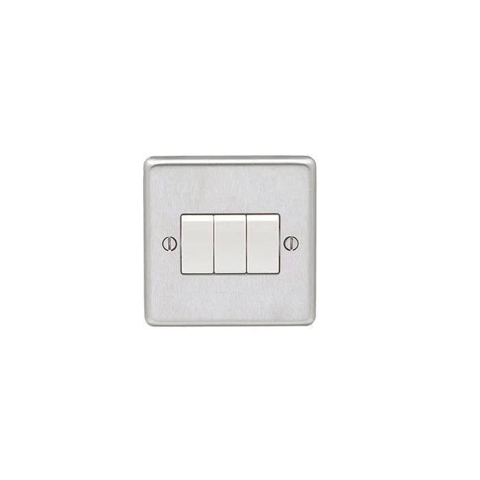 Stainless steel 3 Gang Switch - Satin Stainless Steel