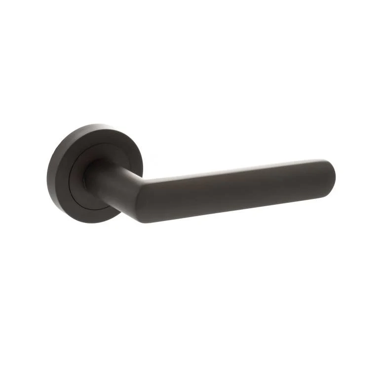 Atlantic Status Carolina Lever Handle on Round Rose — Satin Brass - Image 3