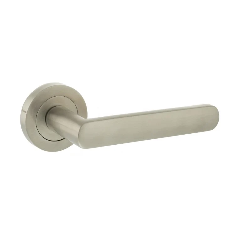 Atlantic Status Carolina Lever Handle on Round Rose — Satin Brass - Image 4