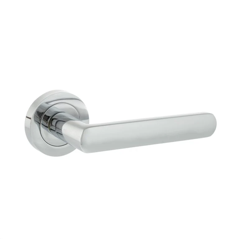 Atlantic Status Carolina Lever Handle on Round Rose — Satin Brass - Image 5