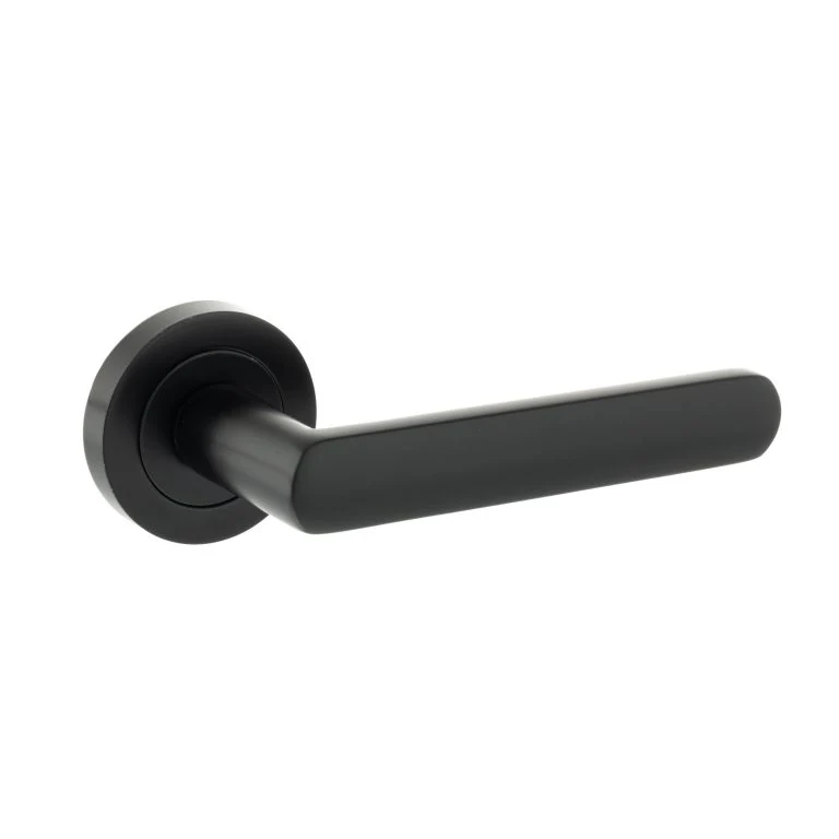 Atlantic Status Carolina Lever Handle on Round Rose — Satin Brass - Image 6