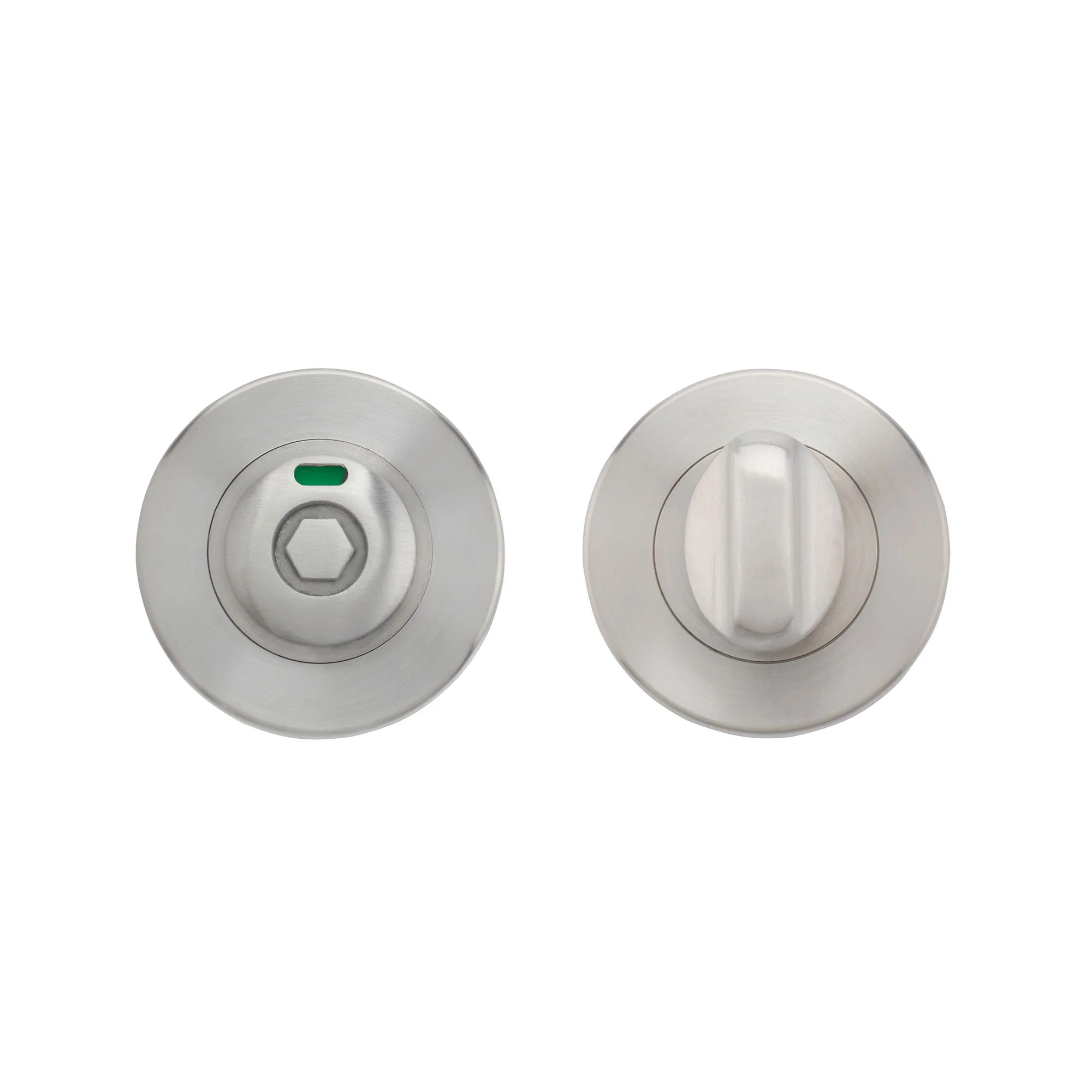 Turn and HEX Release with Indicator on 52mm rose- Screw On Cover - 5mm spindle - Grade 304 - Image 2