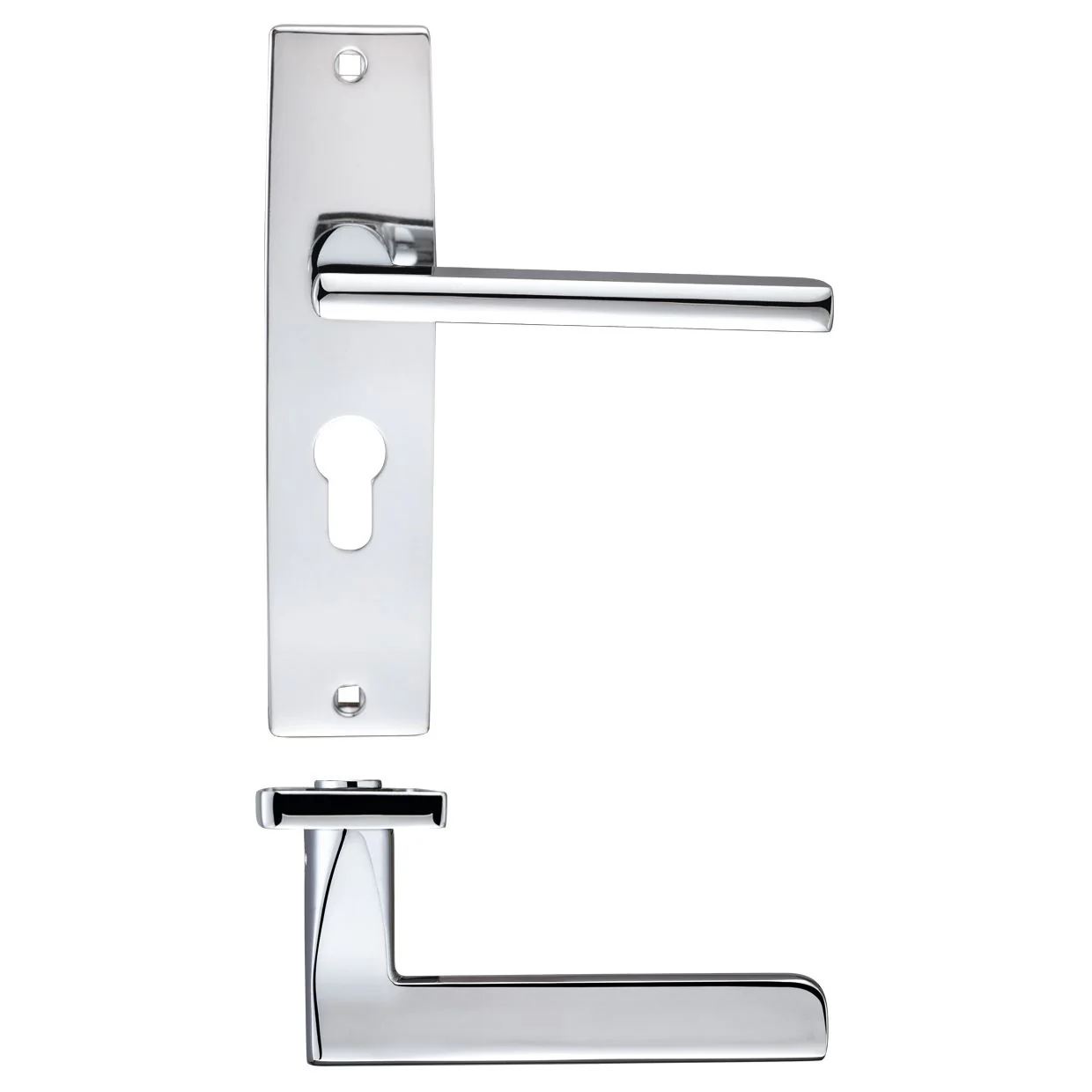Venice Lever Euro Lock (47.5mm c/c) On Backplate - 180x43mm - Image 3