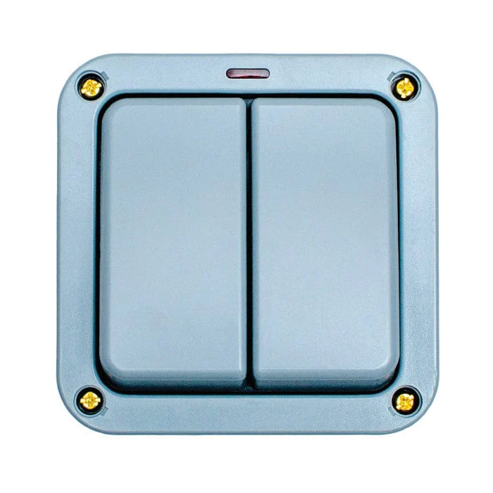 Utility 2 Gang Switch - Grey